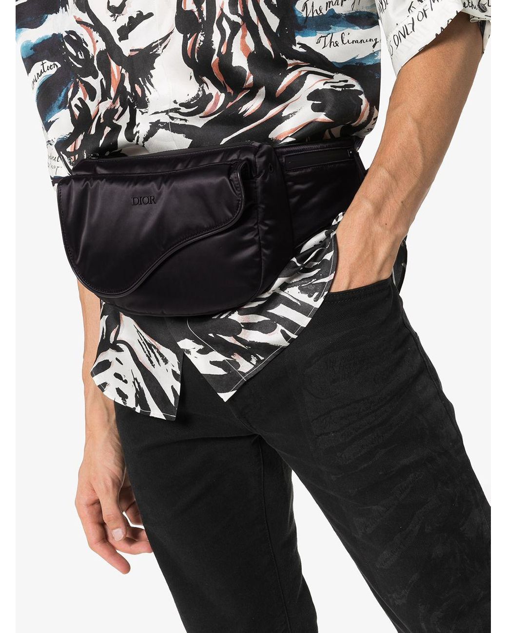 Dior Homme Saddle Universe Belt Bag in Black for Men | Lyst