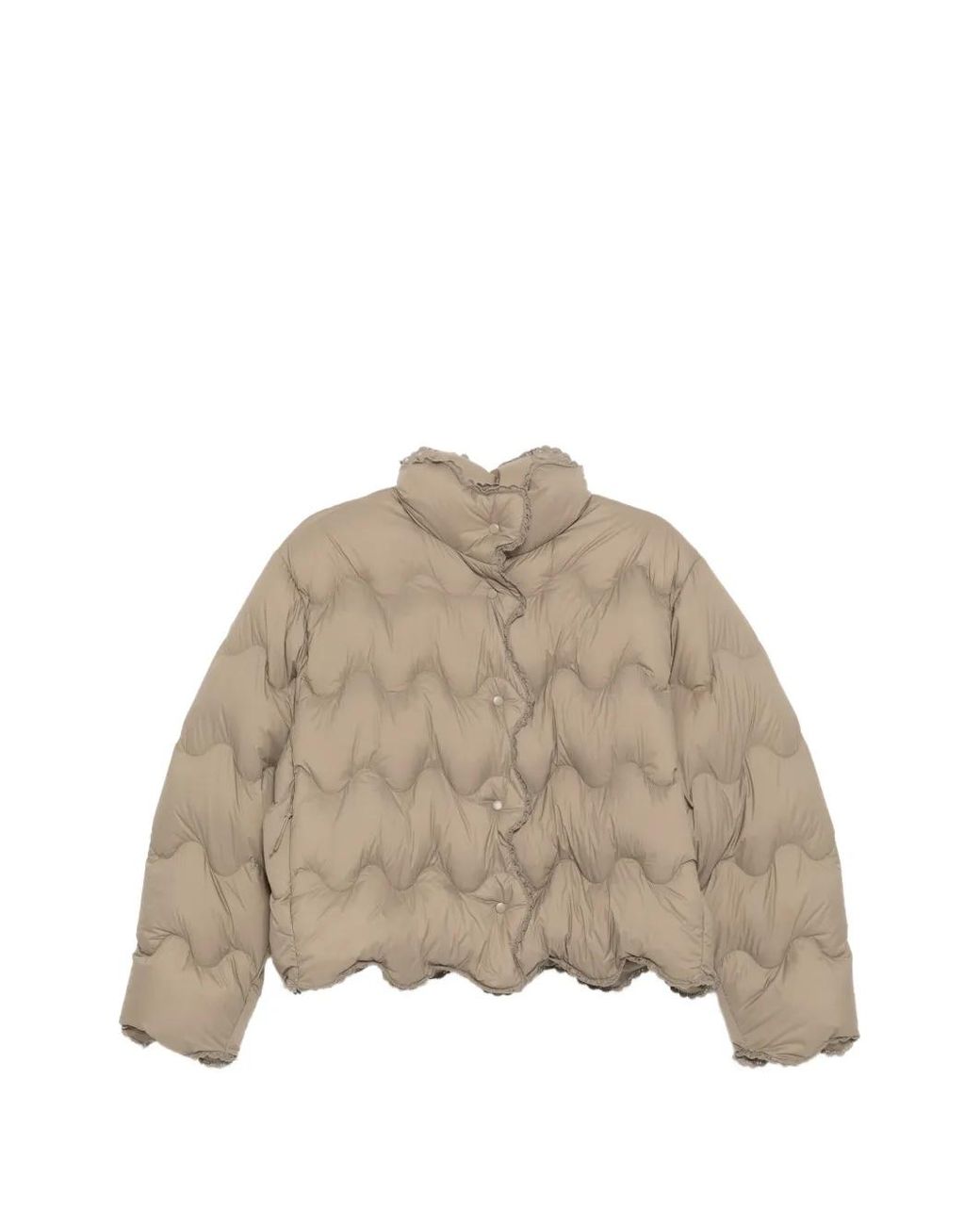 JNBY Natural Wave-Quilted Lace-Trim Jacket