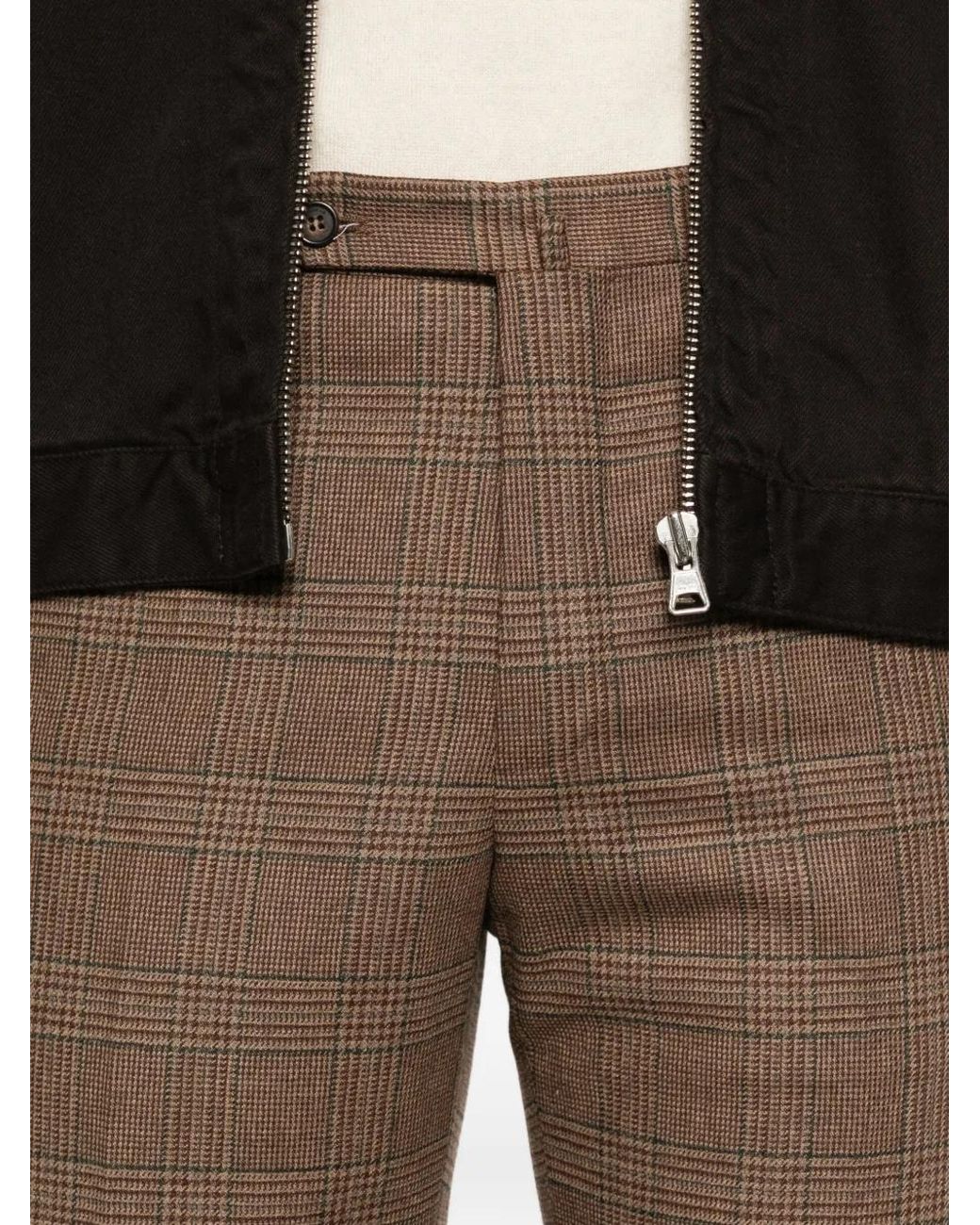 Incotex Brown Check Trousers for men