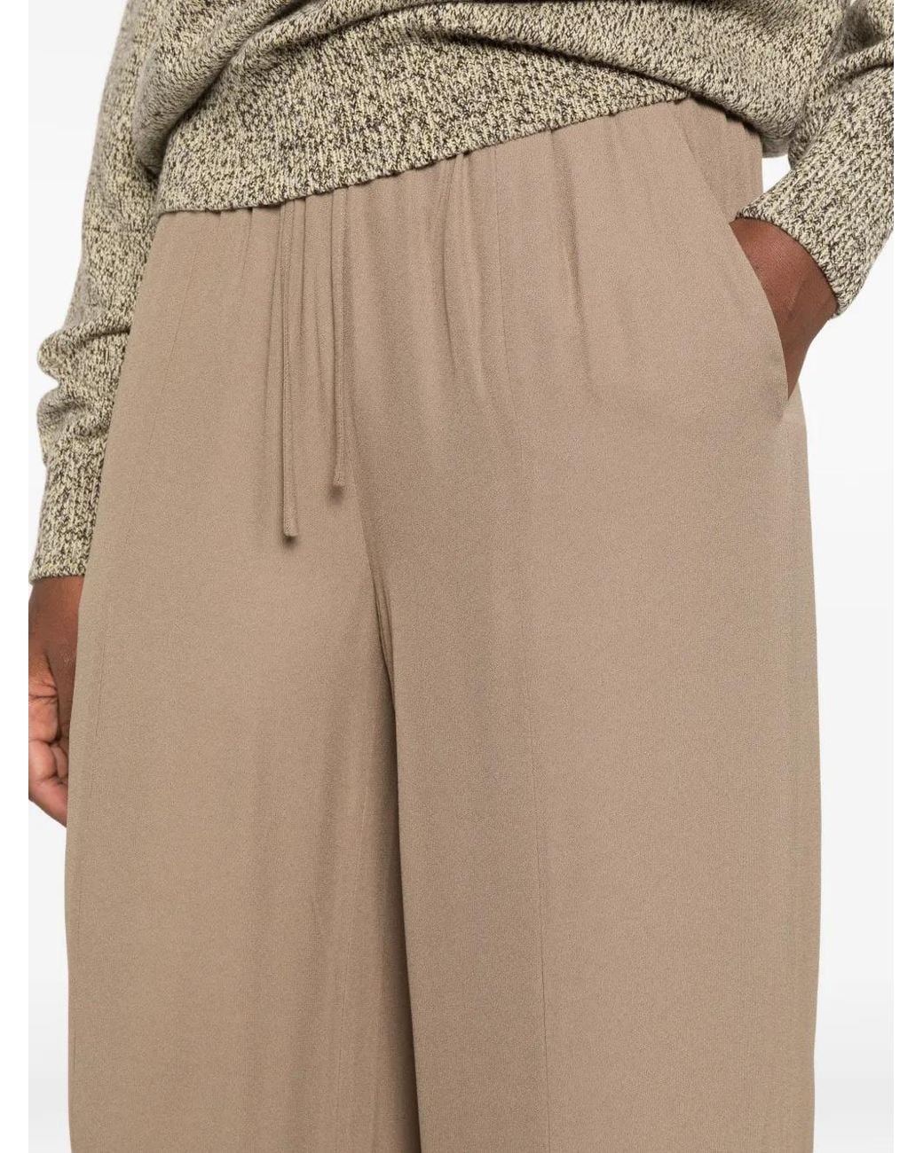 Joseph Natural Drawstring Wide-Leg Trousers