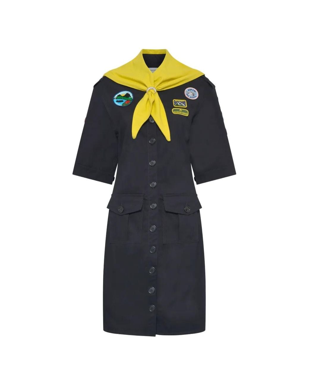 MARINE SERRE Black Scout Workwear Mini Dress
