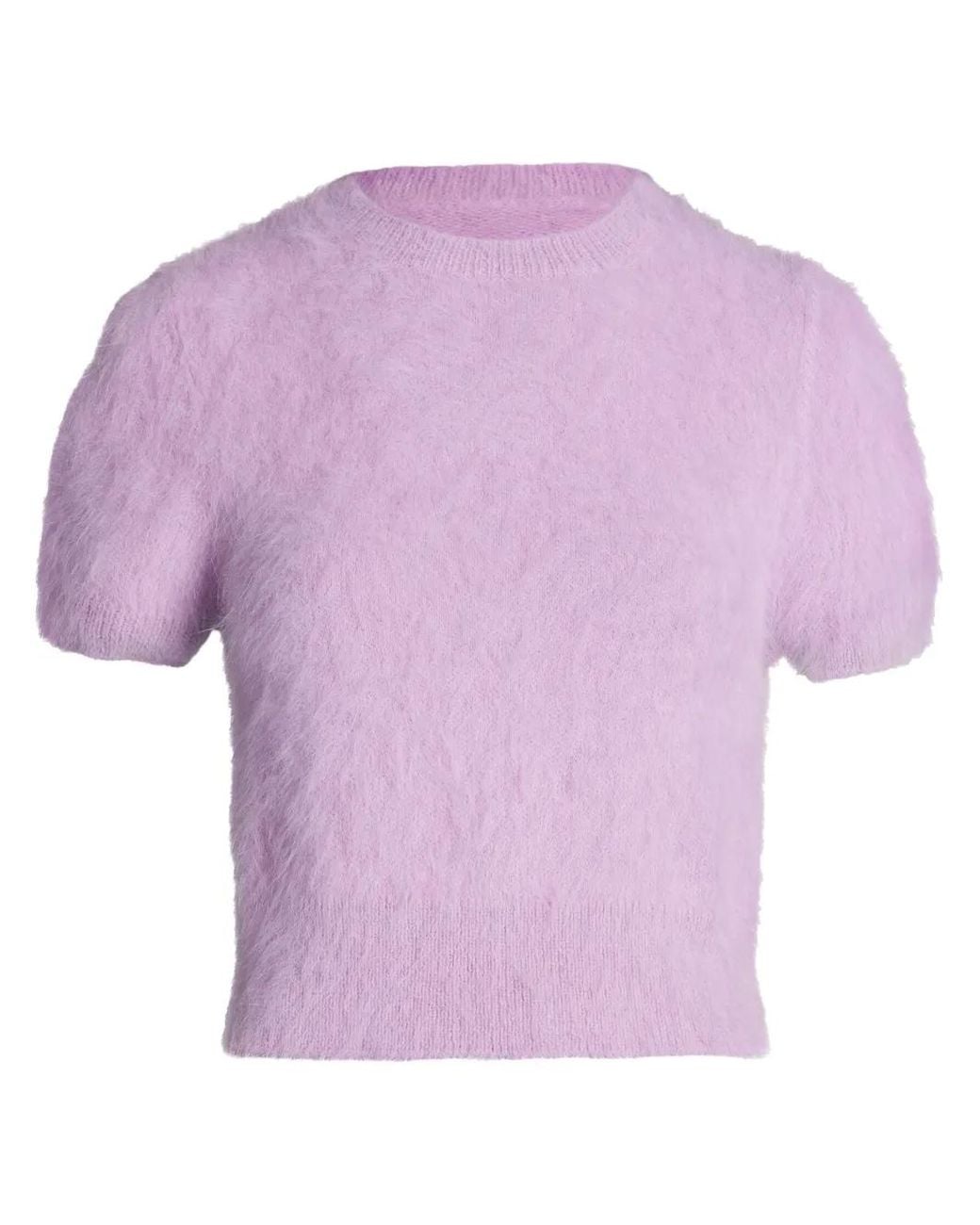 Maison Margiela Purple Cropped Cotton T-Shirt
