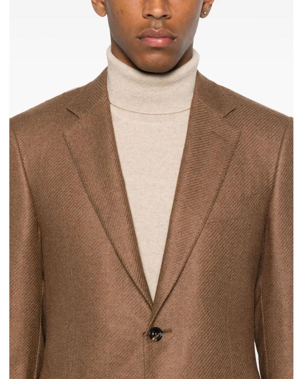 Canali Brown Single-Breasted Blazer for men