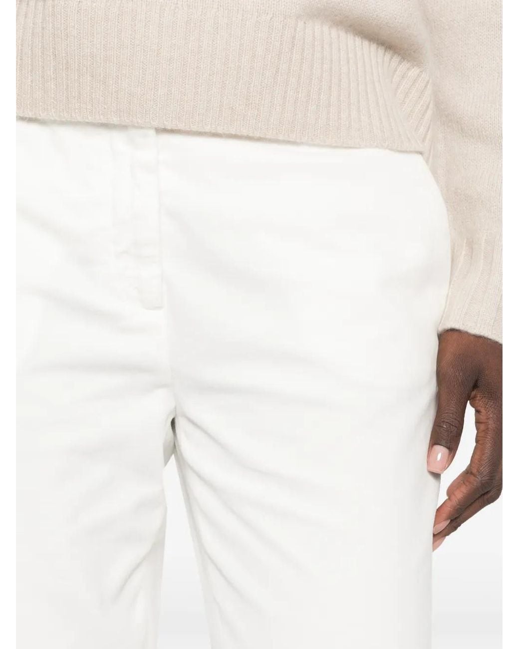 Aspesi White Velvet Trousers