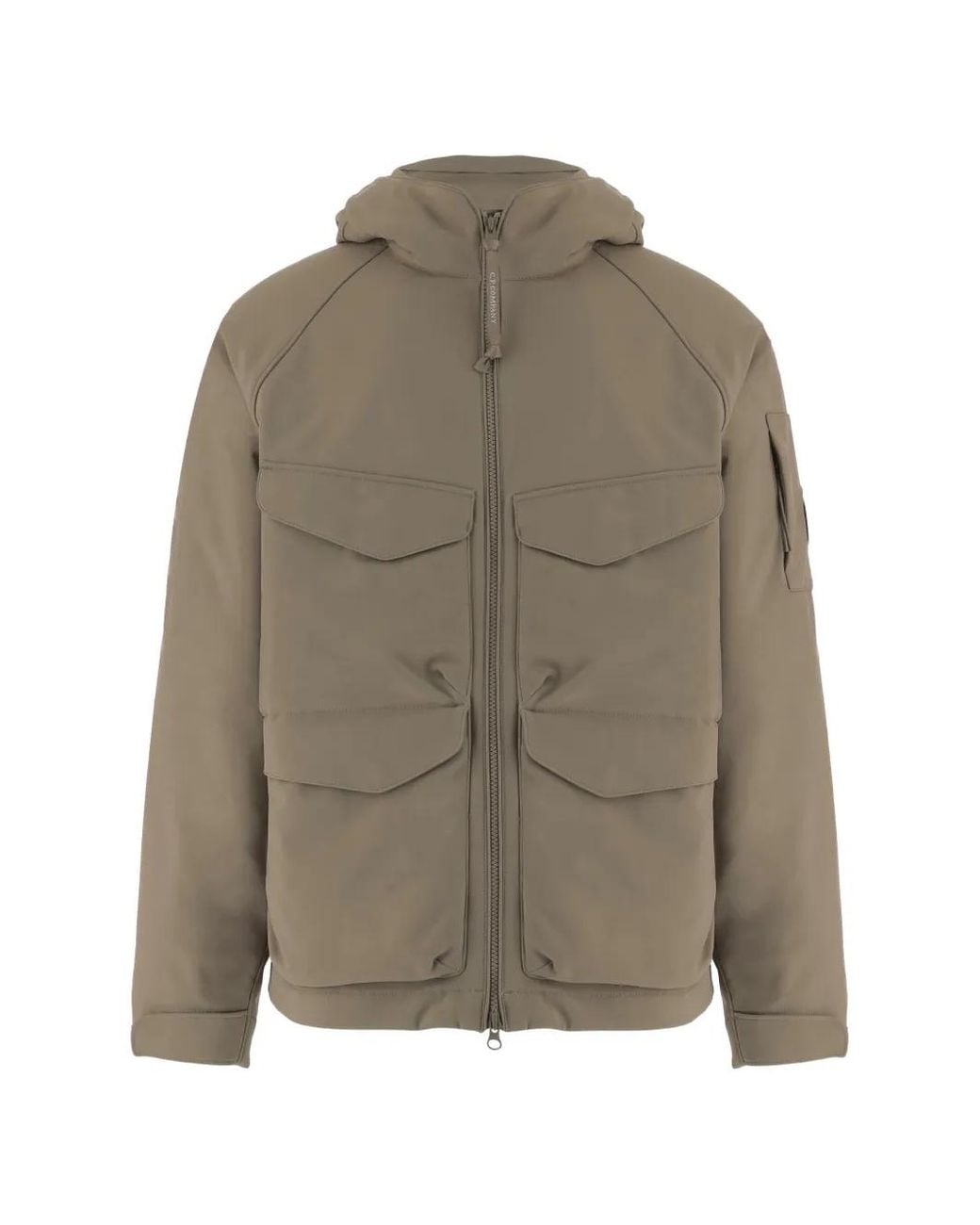 C P Company Natural Hooded Multi-Pocket Coat for men