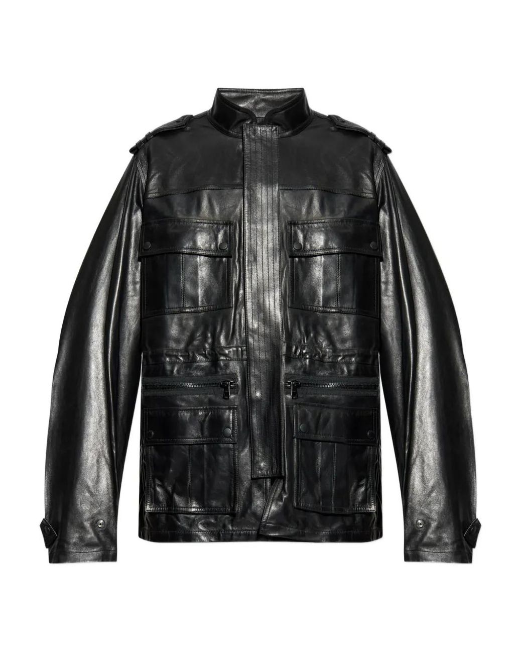 Balmain Leren Jack in het Black voor heren