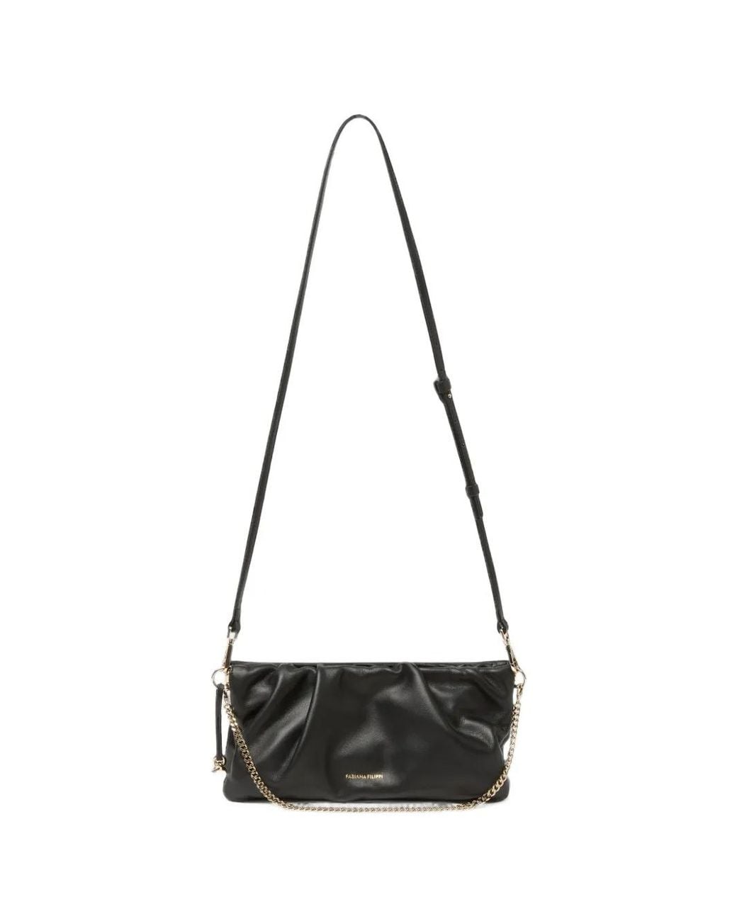 Fabiana Filippi White Ruched Chain-Link Shoulder Bag