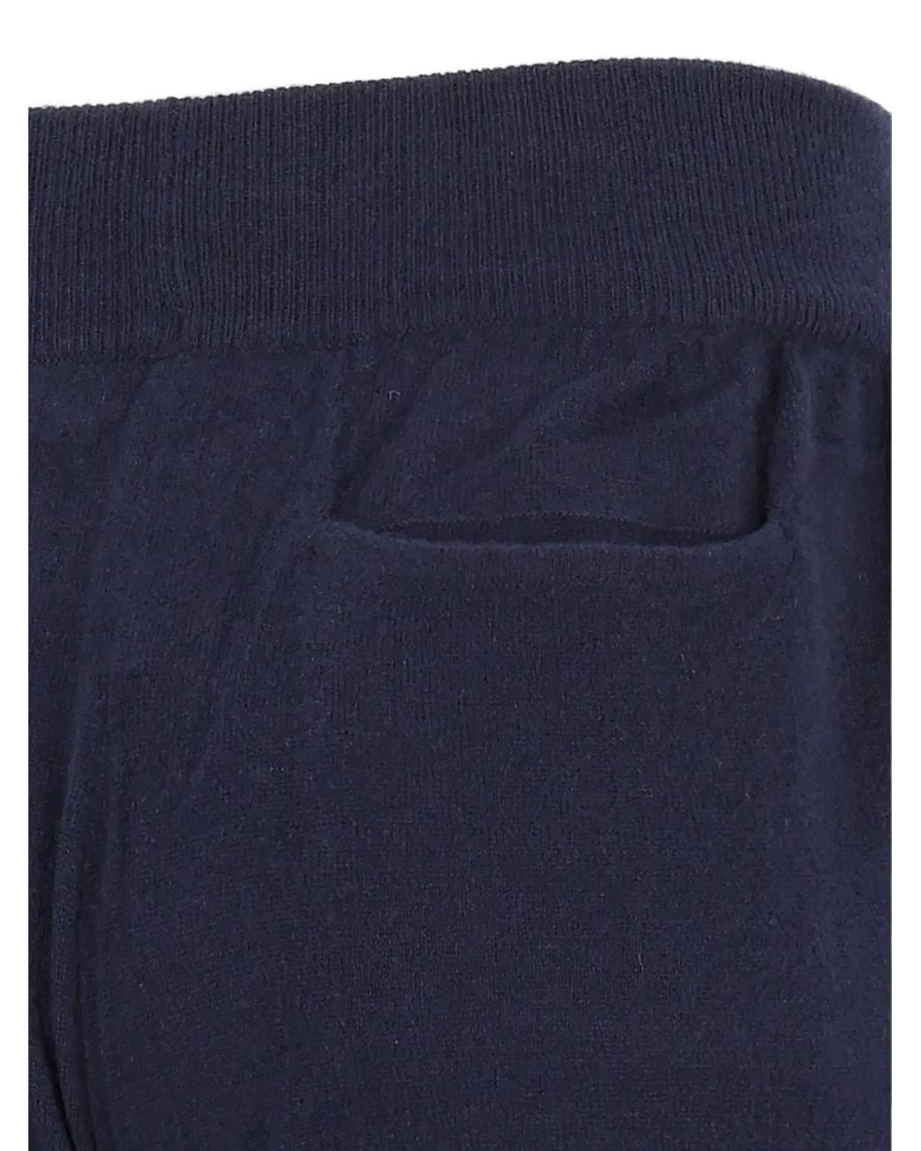 Al Duca D'aosta Blue Cashmere Track Pants for men
