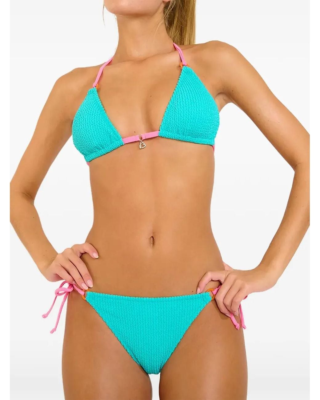 Banana Moon Blue Brarolenka Popmix Textured-Finish Bikini