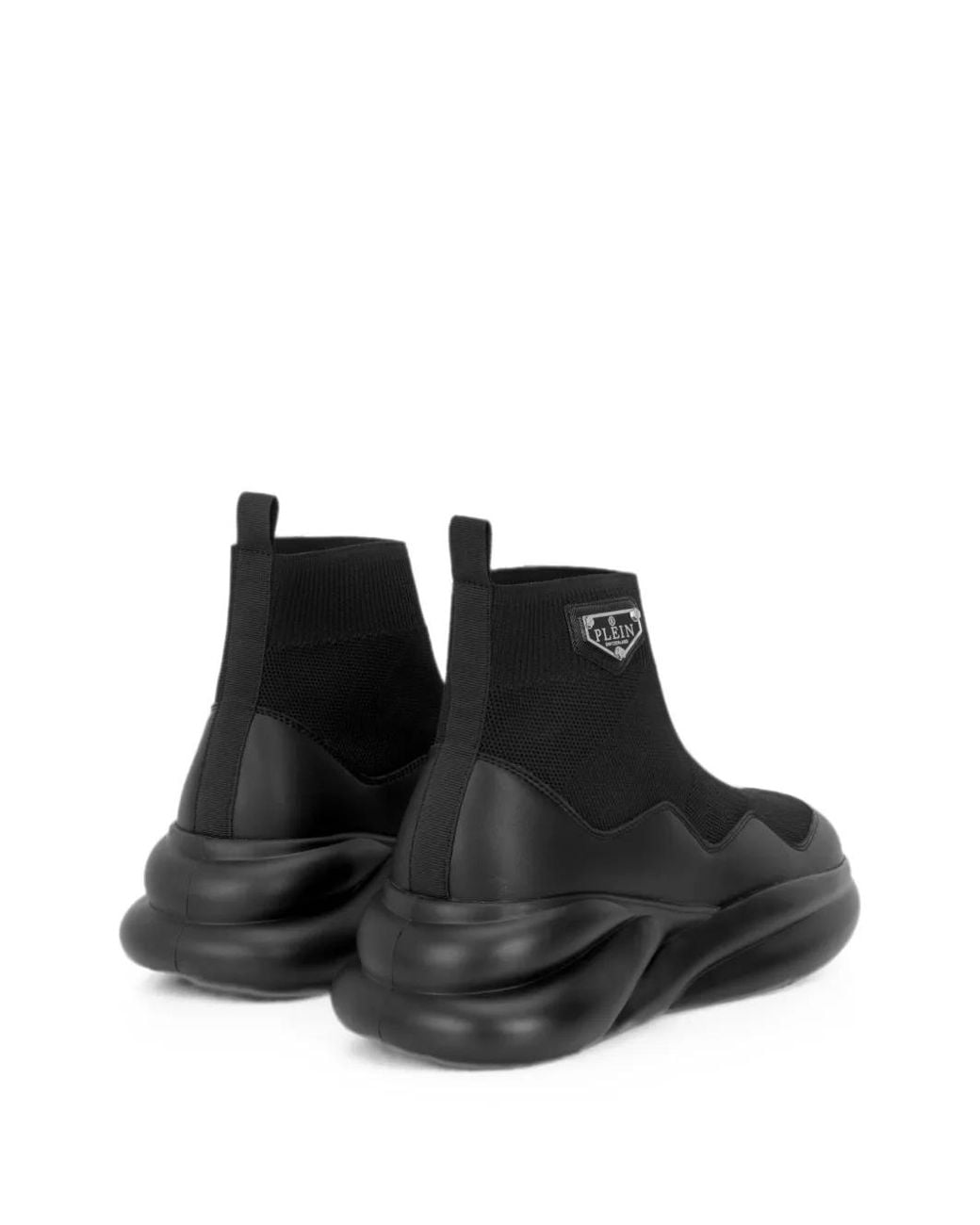 Philipp Plein Black Runner Sock Skywalker Sneakers