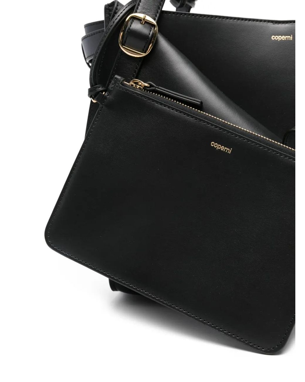 Coperni Black Medium Belt Cabas Folded Tote Bag