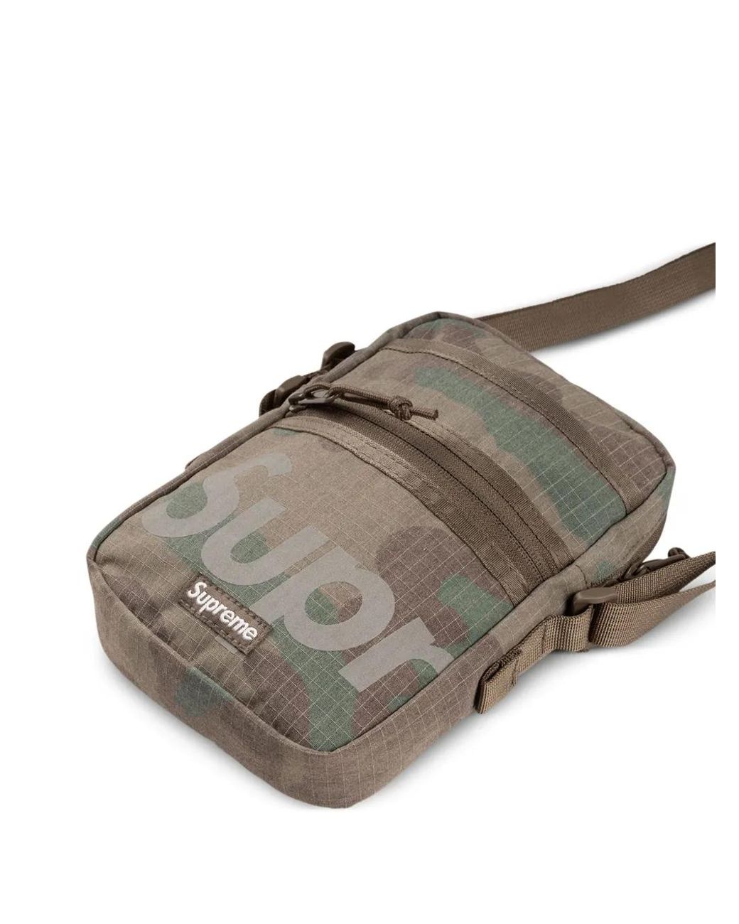 Supreme Gray Camouflage-Pattern Shoulder Bag