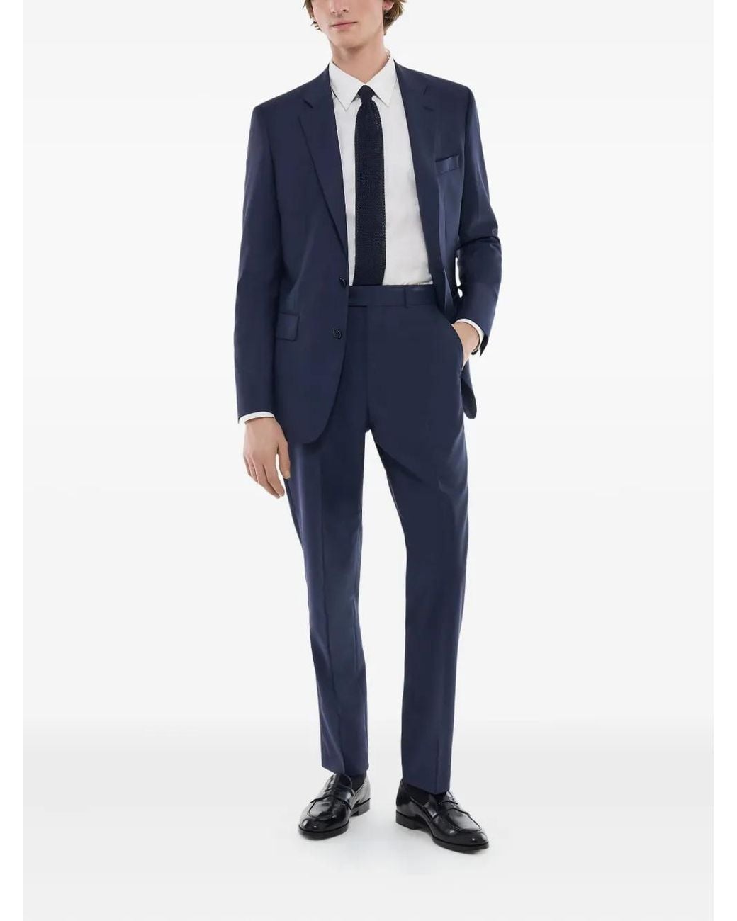 Fursac Blue Two-Button Wool Blazer for men