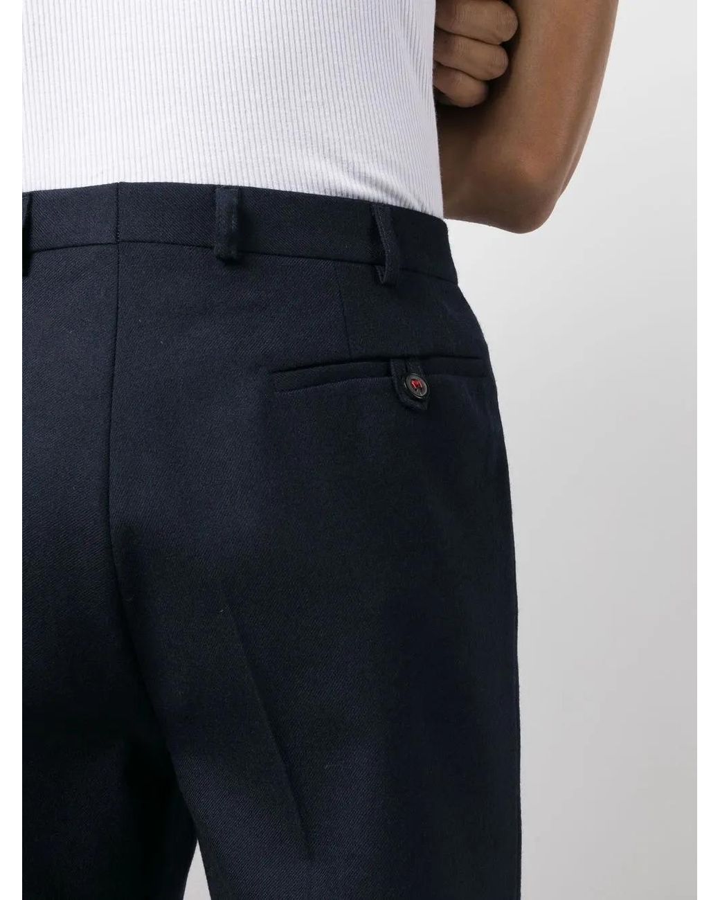 Maison Margiela Blue Tailored Wool Trousers for men