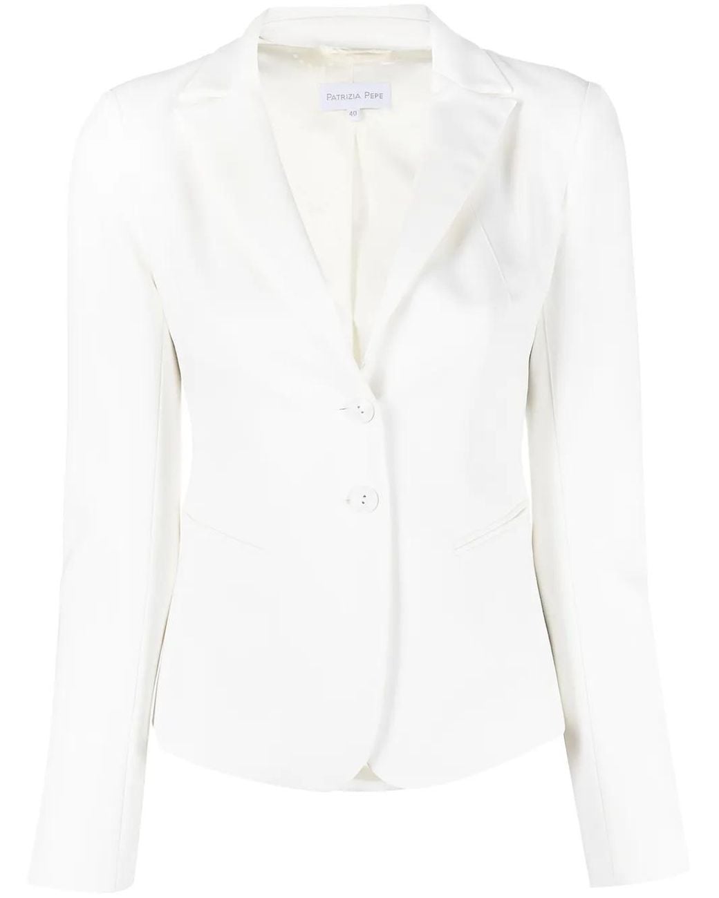 Patrizia Pepe White Single-Breasted Blazer