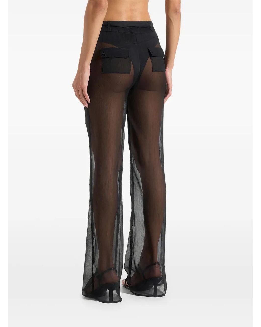 Manière De Voir Black Sheer Belted Trousers