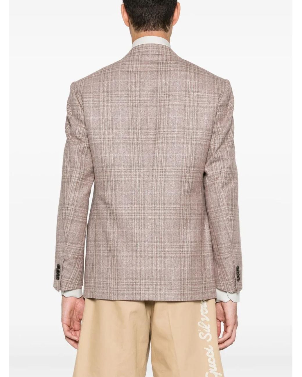 Corneliani Brown Check-Pattern Blazer for men