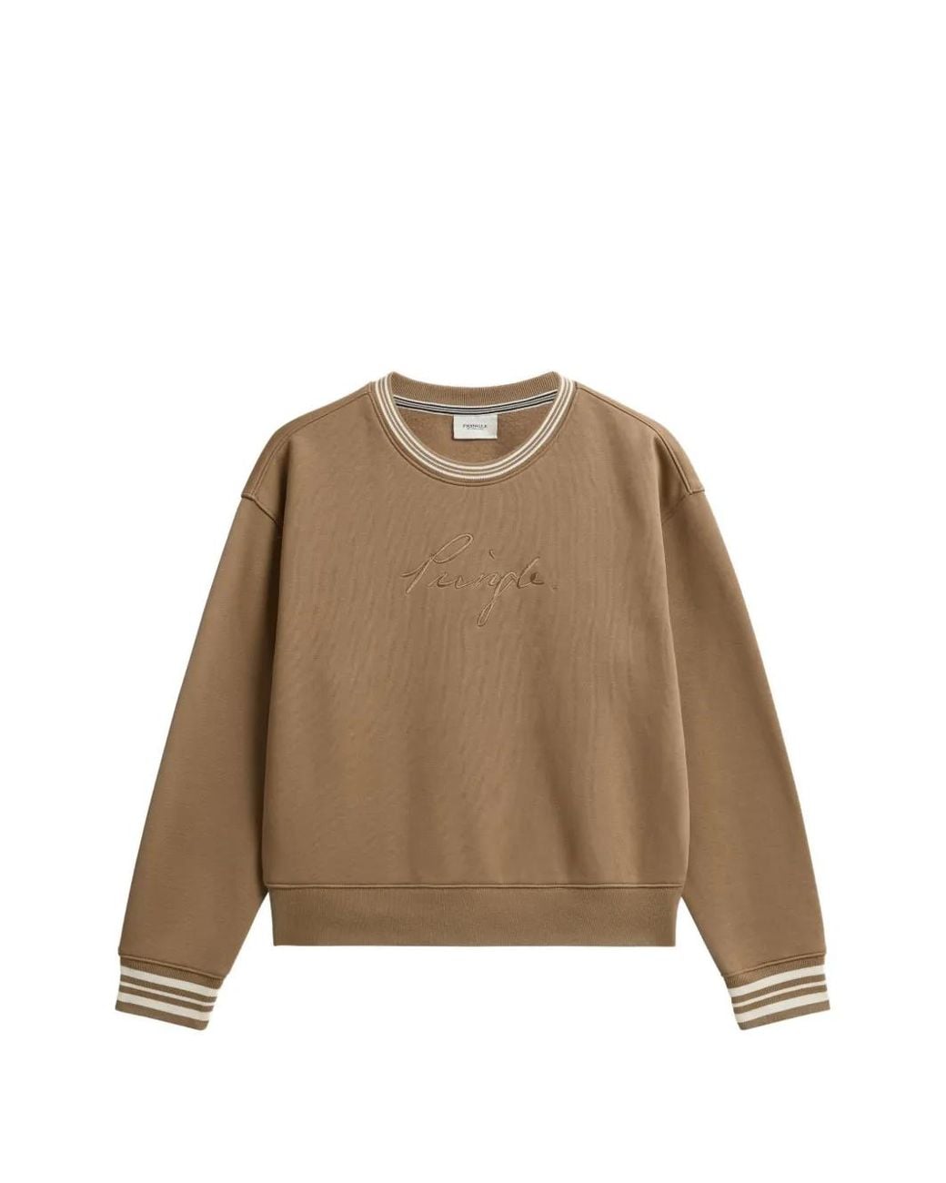 Pringle of Scotland Natural Logo-Embroidered Piqué Sweatshirt
