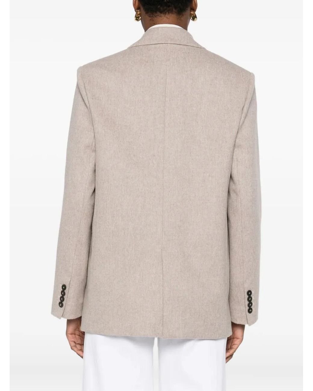 Forte_forte Natural Single-Breasted Peak-Lapels Blazer