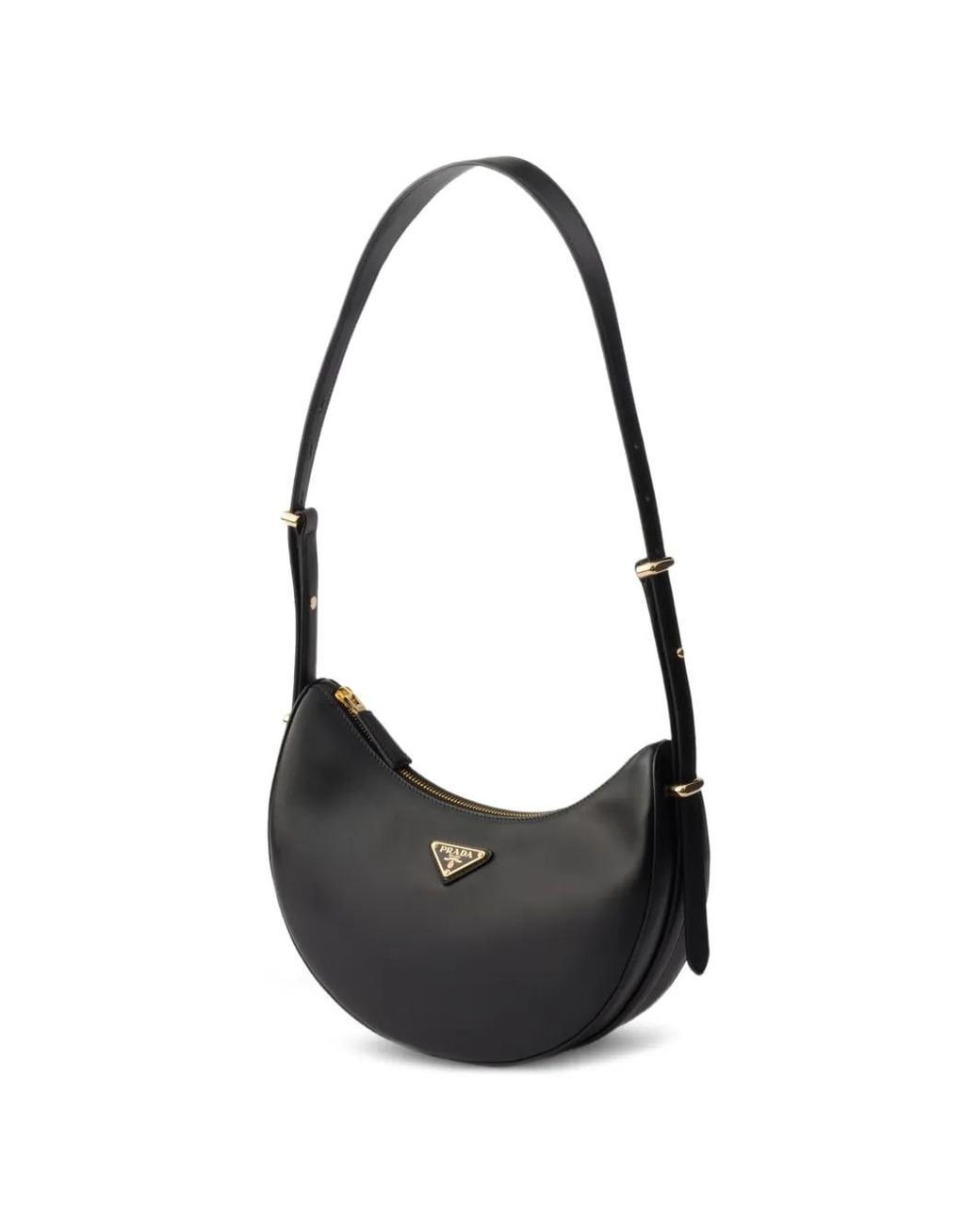 Prada Black Small Arqué Leather Shoulder Bag