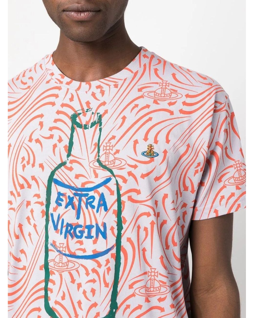 Vivienne Westwood Pink Extra-Virgin Graphic-Print Logo T-Shirt for men