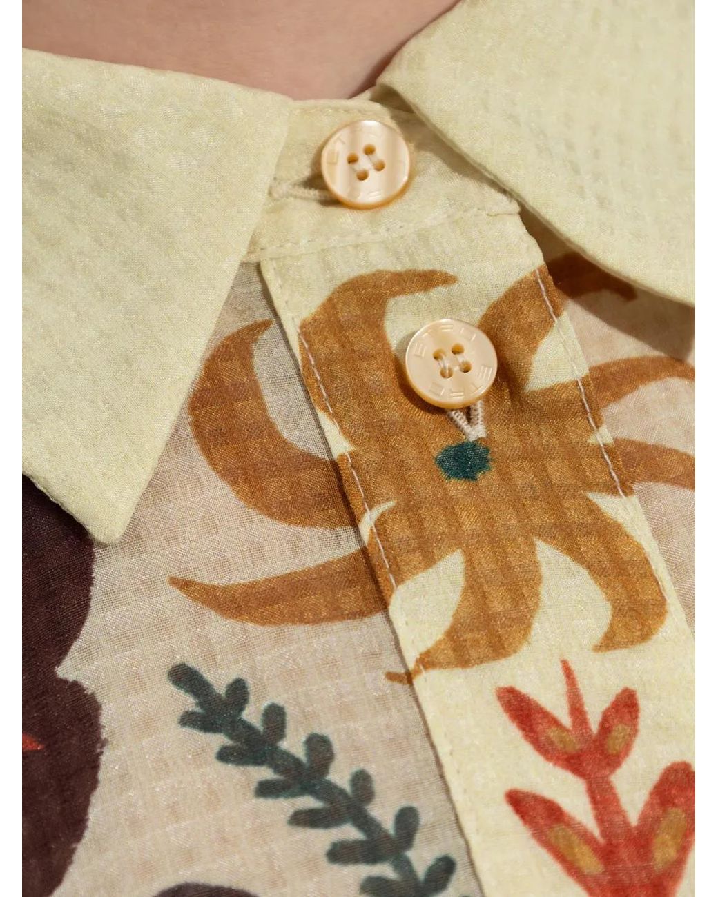 Etro Metallic X Tabby Booth Shirt With Hanky Hem And Placed Print