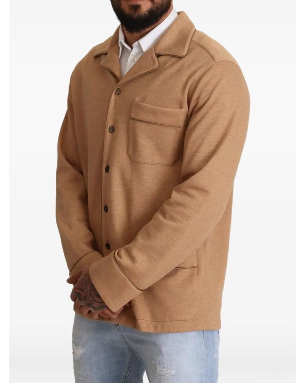 Dolce & Gabbana Brown Chest-Pocket Overshirt for men