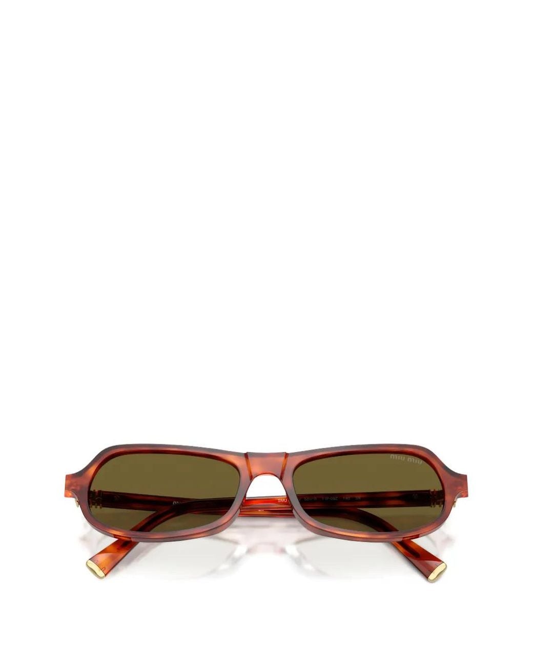Miu Miu Green Geometric-Frame Sunglasses