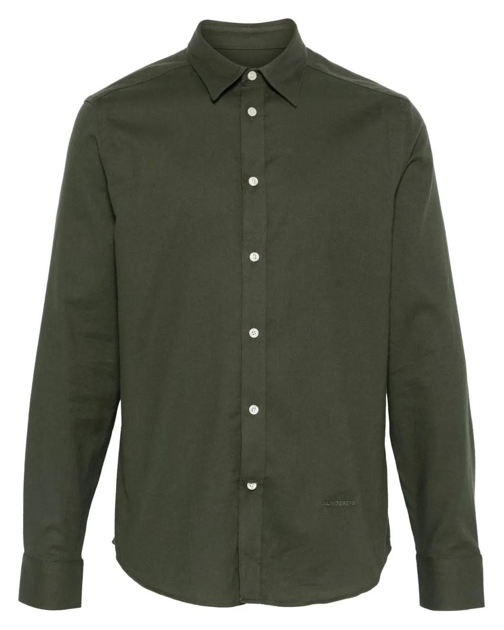 J.Lindeberg Green Flannel Shirt for men