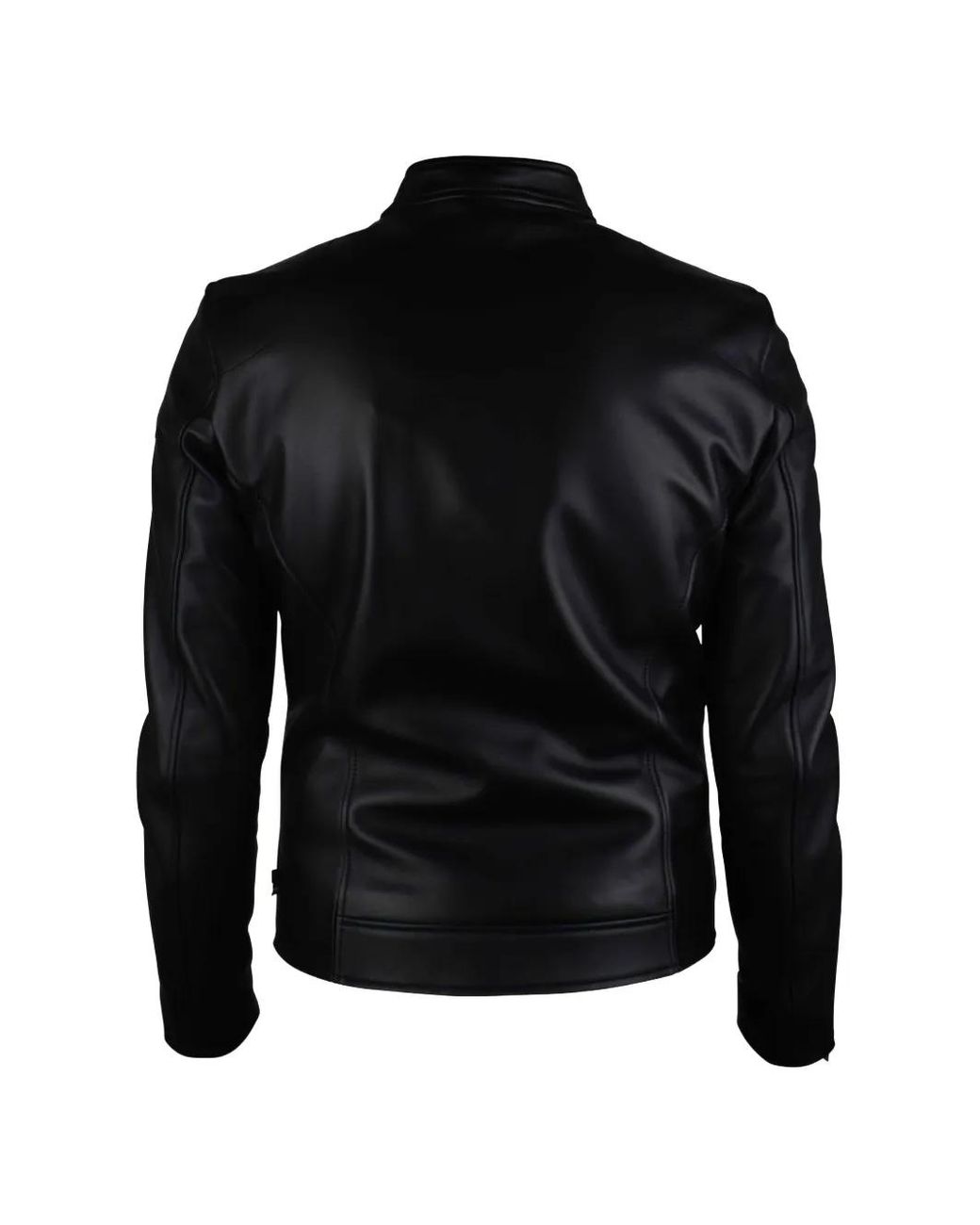 Philipp Plein Black Hexagonal Logo Biker Jacket for men