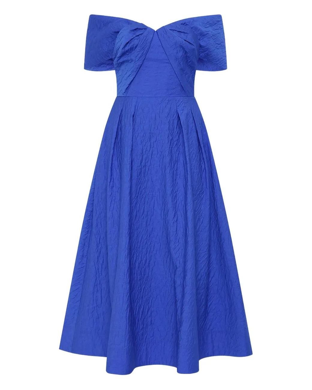 Rebecca Vallance Blue Viola Off-Shoulder Midi Dress