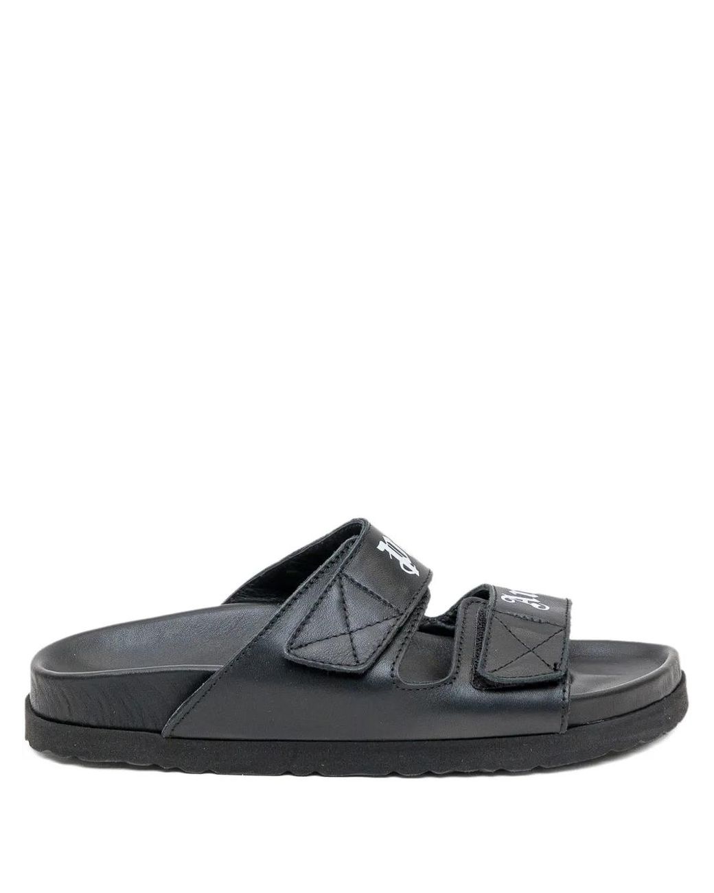 Palm Angels Black Logo-Strap Sandals