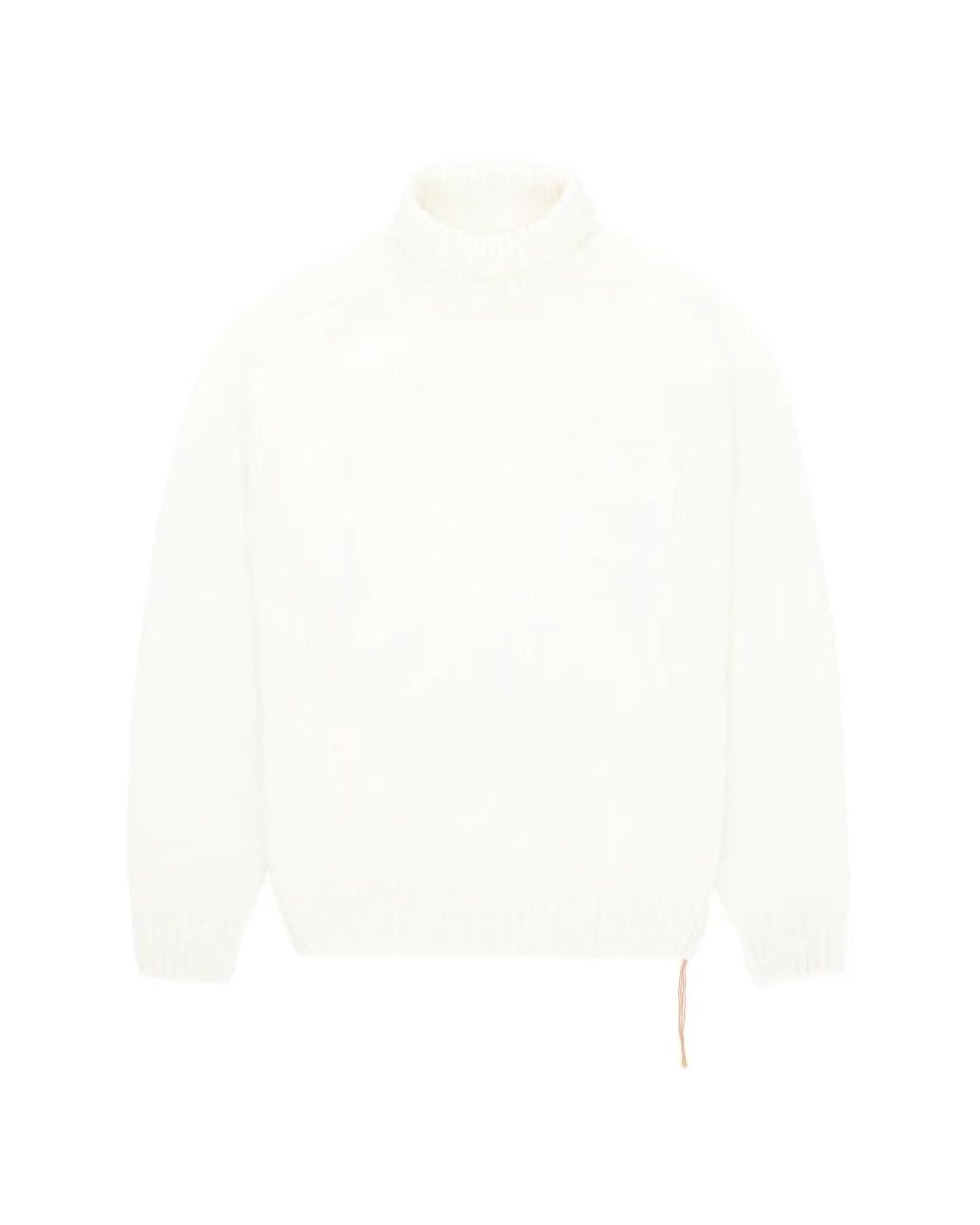 Fortela White Mallory Pocket Ribbed Turtleneck Sweater for men
