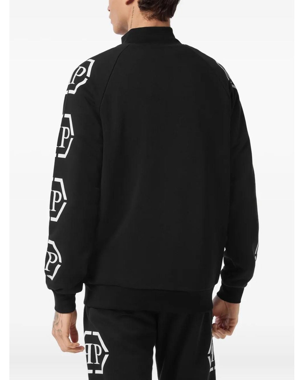 Philipp Plein Black Hexagon Track Jacket for men