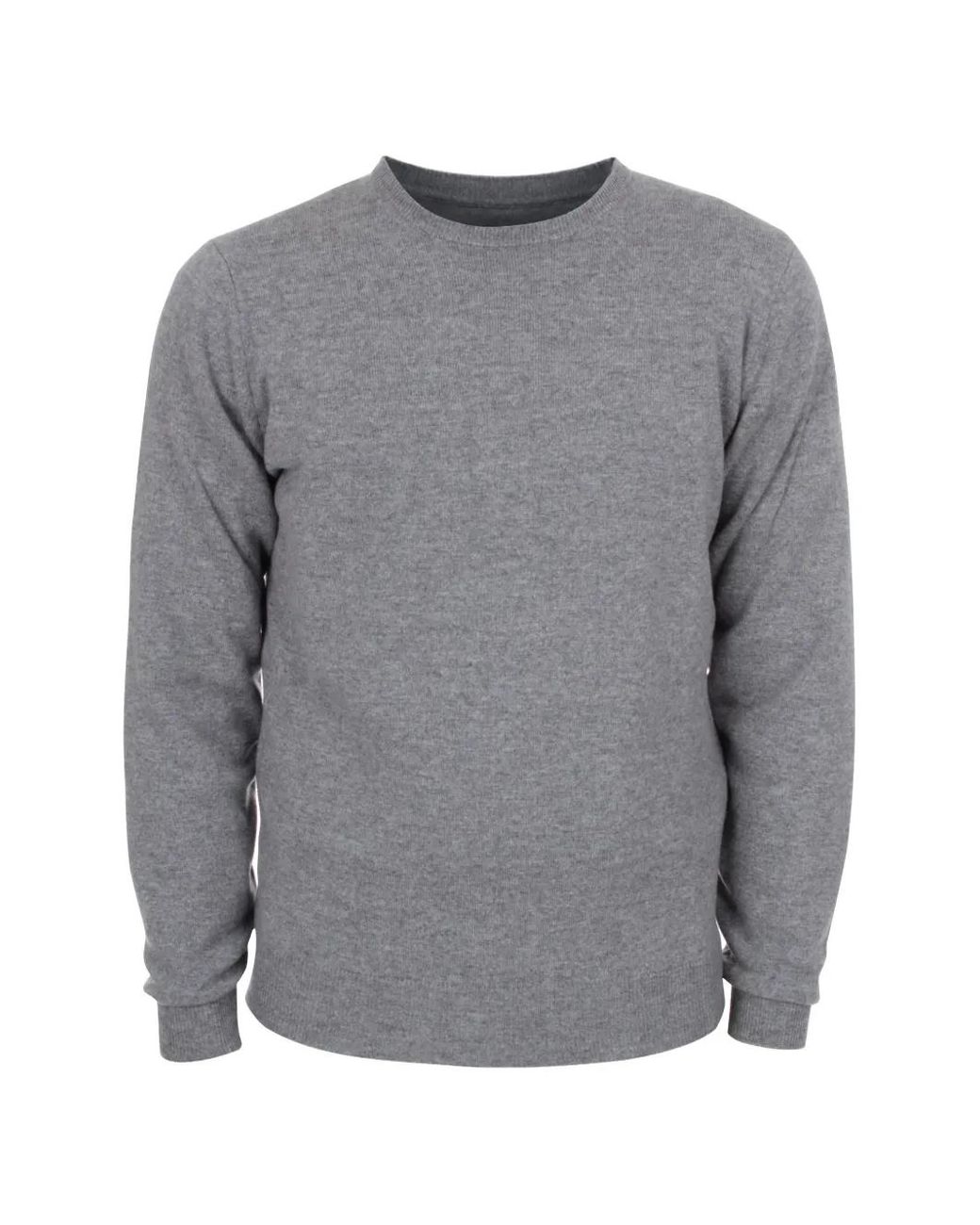 FILIPPO DE LAURENTIIS Gray Crew-Neck Long-Sleeved Sweater for men