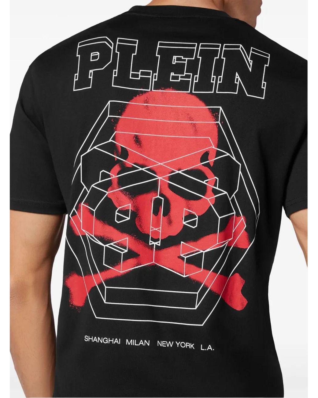 Philipp Plein Black Wire Frame Cotton T-Shirt for men