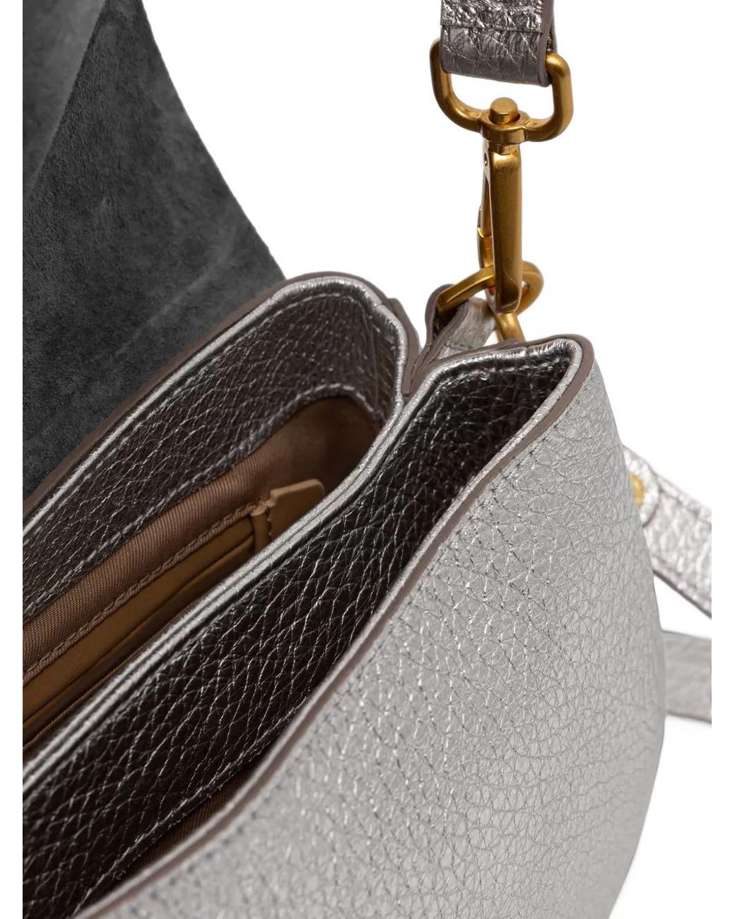 Gianni Chiarini White Helena Round Grainy-Leather Shoulder Bag