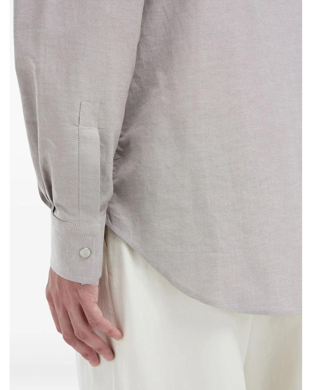 Ferragamo Gray Snap-Button Shirt for men