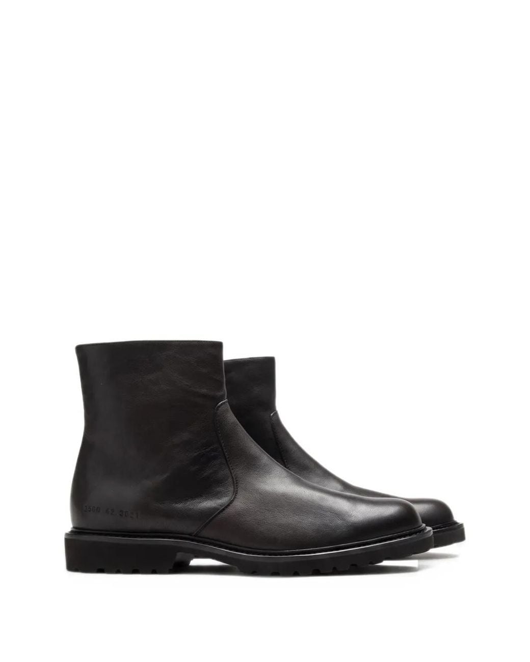 Common Projects Black Calf Leather Ankle Boots for men