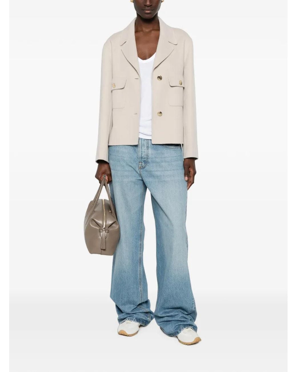 Max Mara Natural Button-Fastening Chest-Pocket Jacket