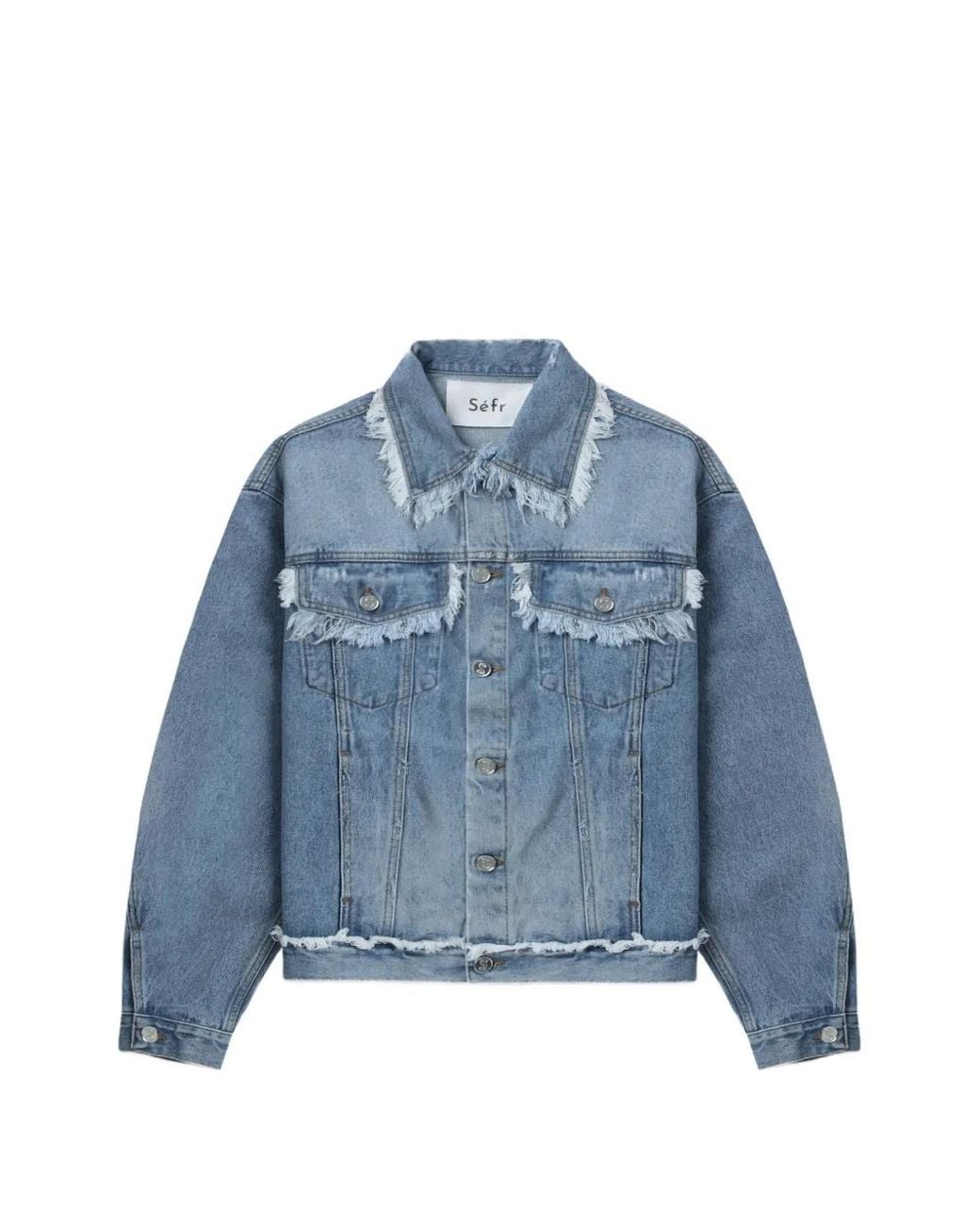 Séfr Blue Veste En Jean À Bords Francs for men