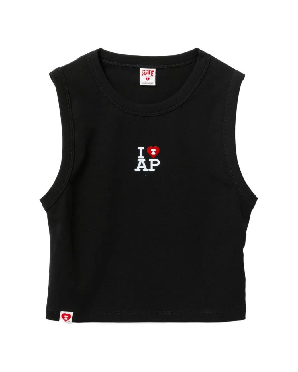 AAPE BY A BATHING AP Black Logo-Print Cropped T-Shirt