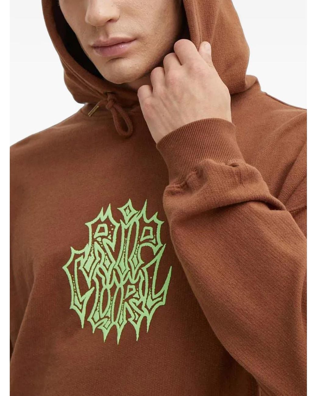 Rip Curl Brown Graphic-Print Drawstring Hoodie for men