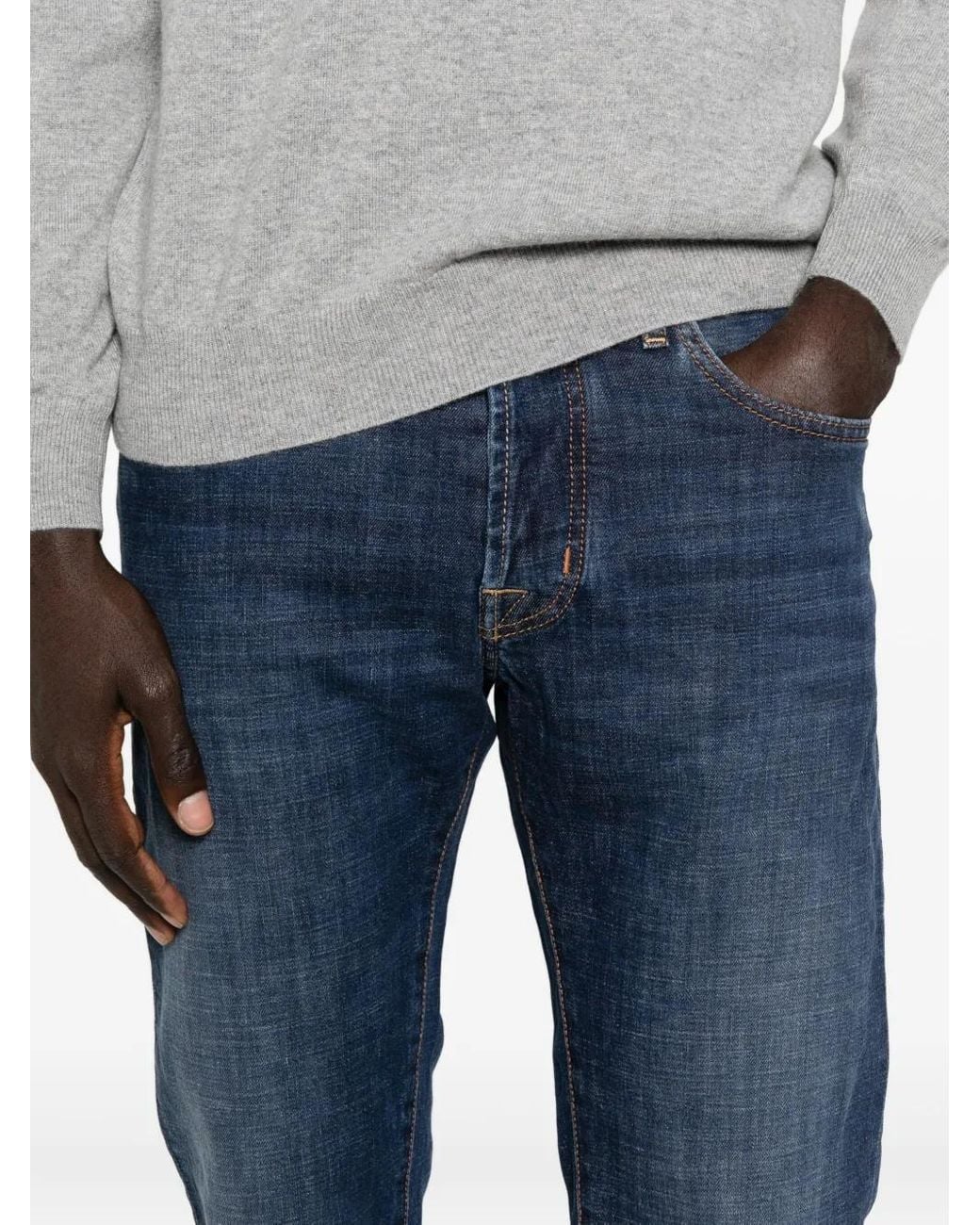 Jacob Cohen Blue Faded-Wash Jeans for men