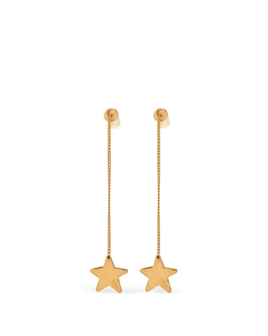 Jil Sander Metallic Star-Pendant Drop Earrings