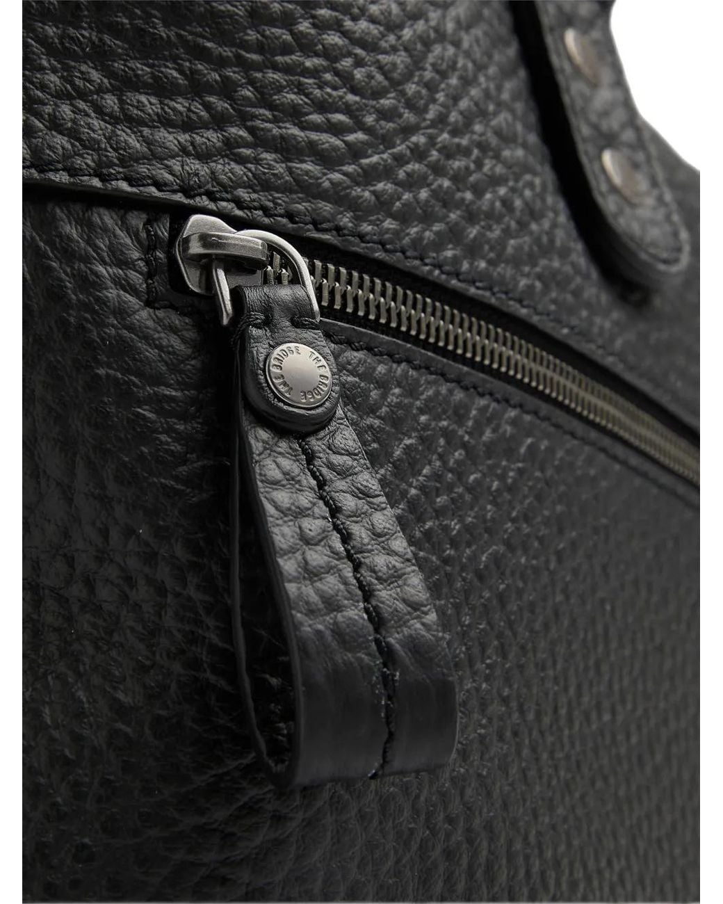 The Bridge Black Manfredi Grained Leather Briefcase for men