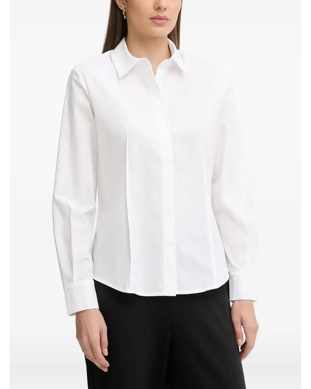 Sisley White Hemd Mit Abnähern