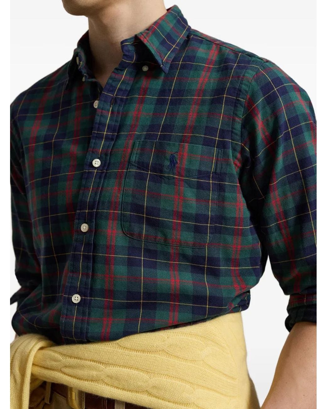 Polo Ralph Lauren Blue Oxford Tartan Check Shirt for men