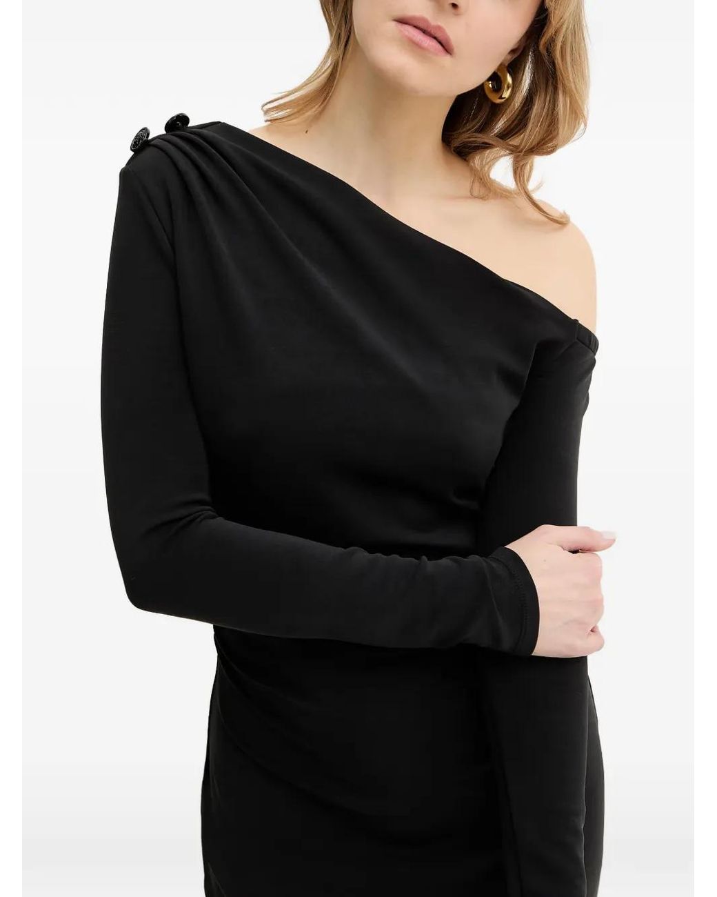 Guess Black One-Shoulder Mini Dress