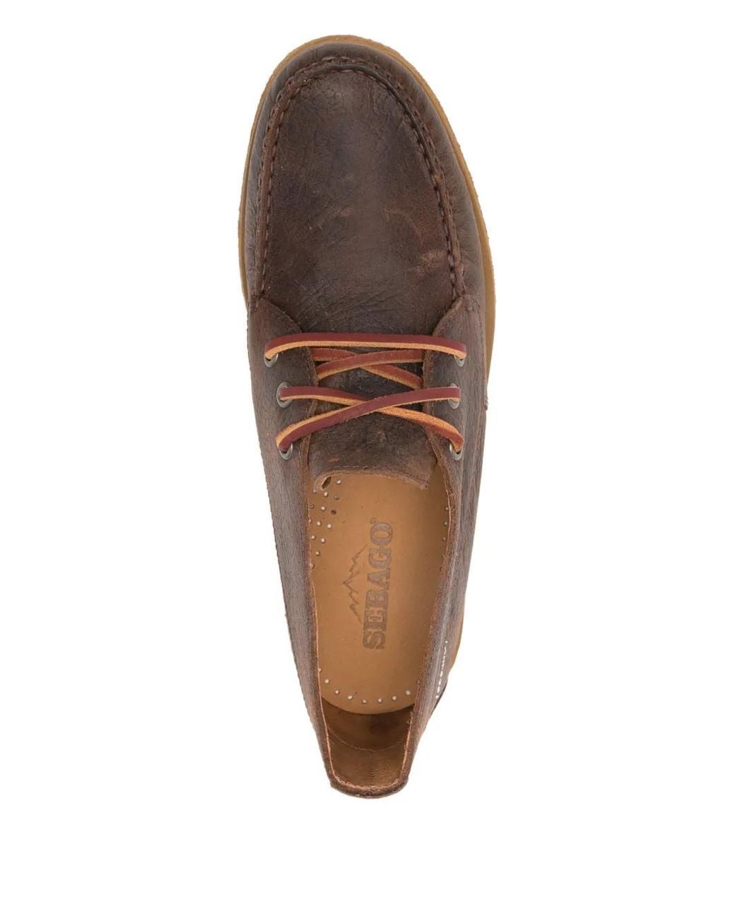 Sebago Brown Leather Boat Shoes for men